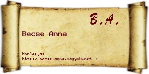 Becse Anna névjegykártya