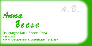 anna becse business card